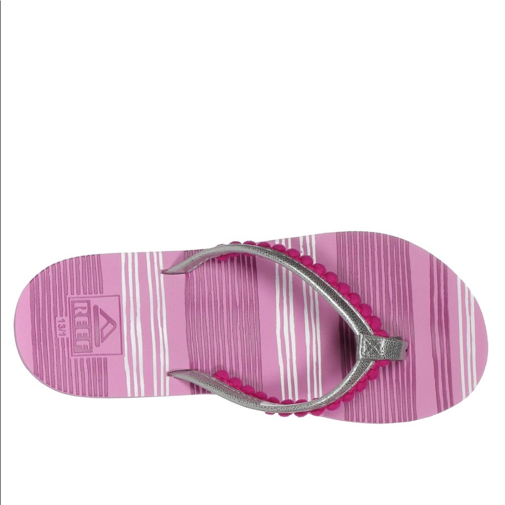 NWT Reef Kids Pom Pom Flip Flop - Picture 6 of 7